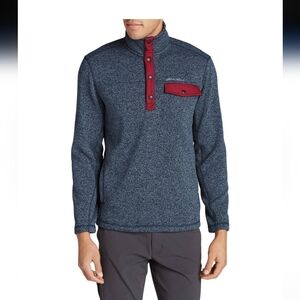 Eddie Bauer Men's Sweater Convector Snap Mock Sweater
